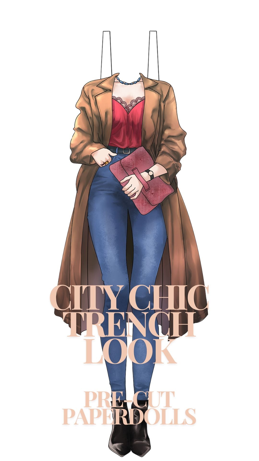 City Chic Trench Look Pre-Cut Paperdoll