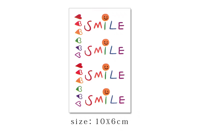 Tattoo Sticker Smiley Love 6 in 1