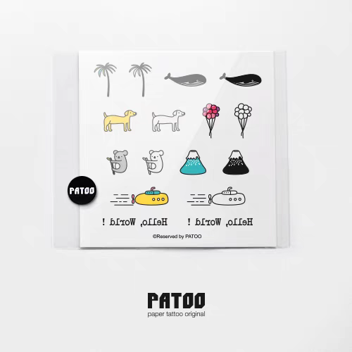 18 in 1 Tattoo "Hello World! & Travel Emoji"