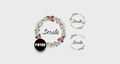 3 in 1 Tattoo "Wreath of Smile"