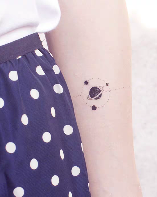 Tattoo "Planet" B&W