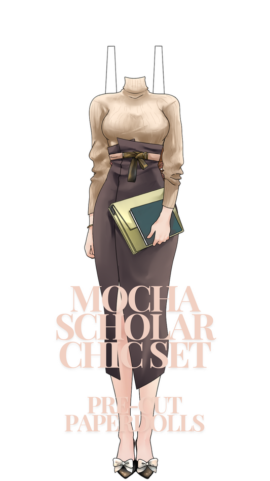 Mocha Scholar Chic Pre-Cut Paperdoll