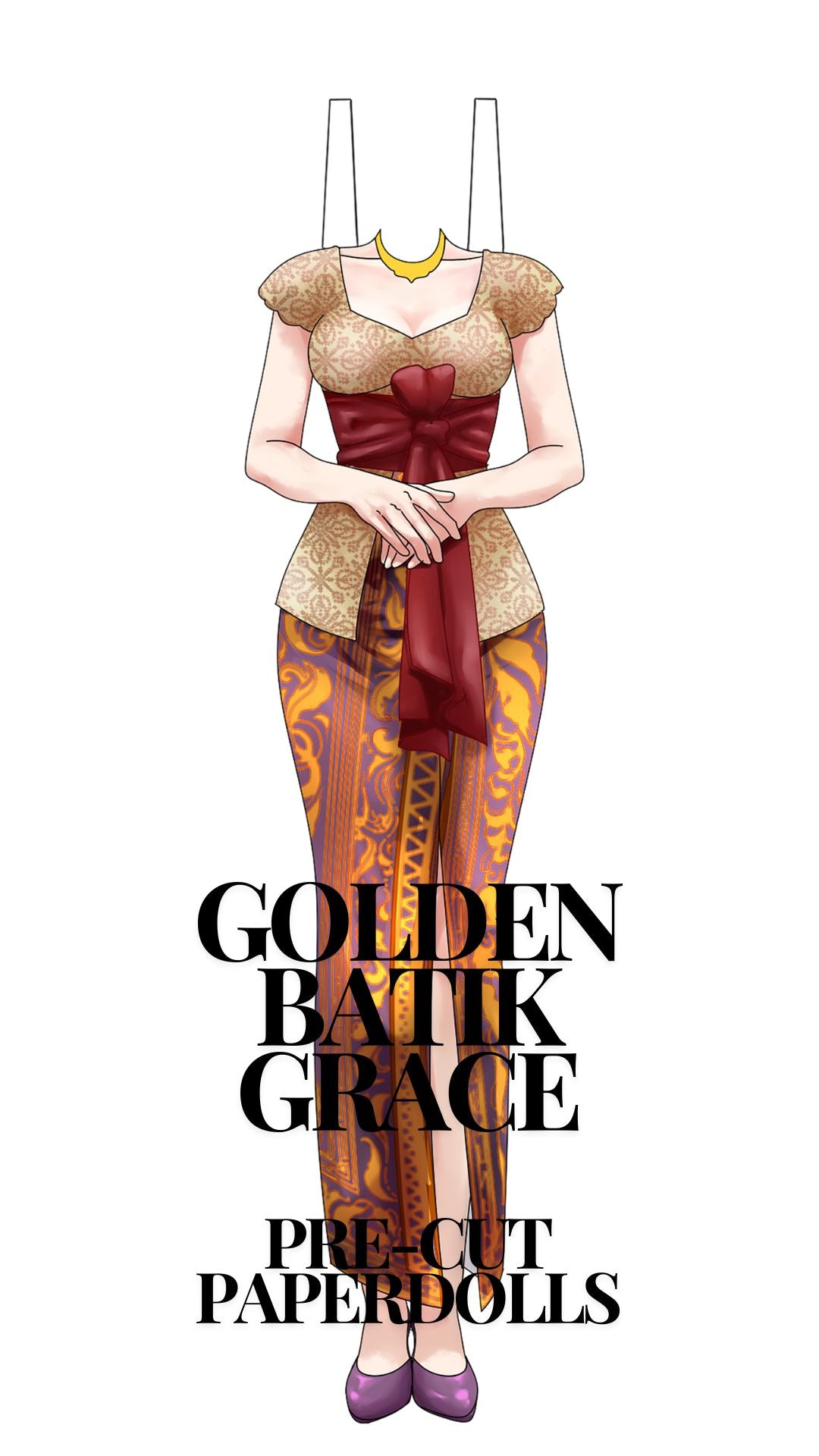 Golden Batik Grace Pre-Cut Paperdoll