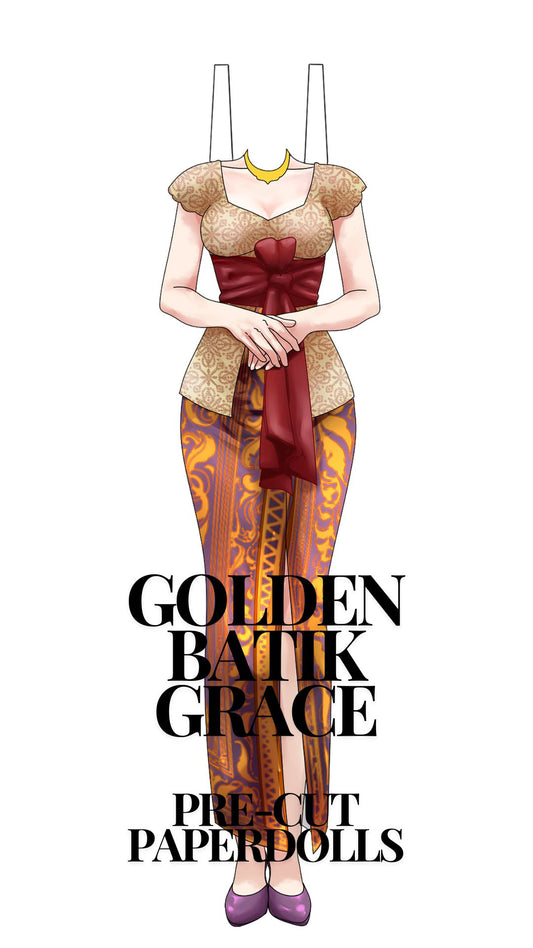 Golden Batik Grace Pre-Cut Paperdoll