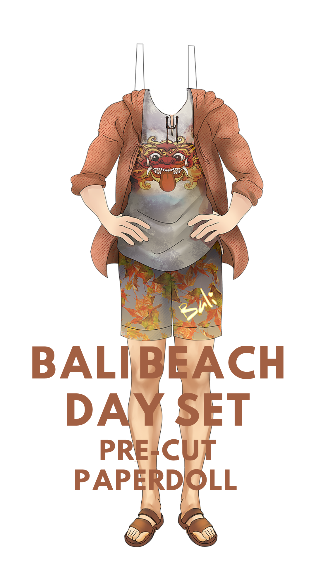 Bali Beach Day Pre-Cut Paperdoll