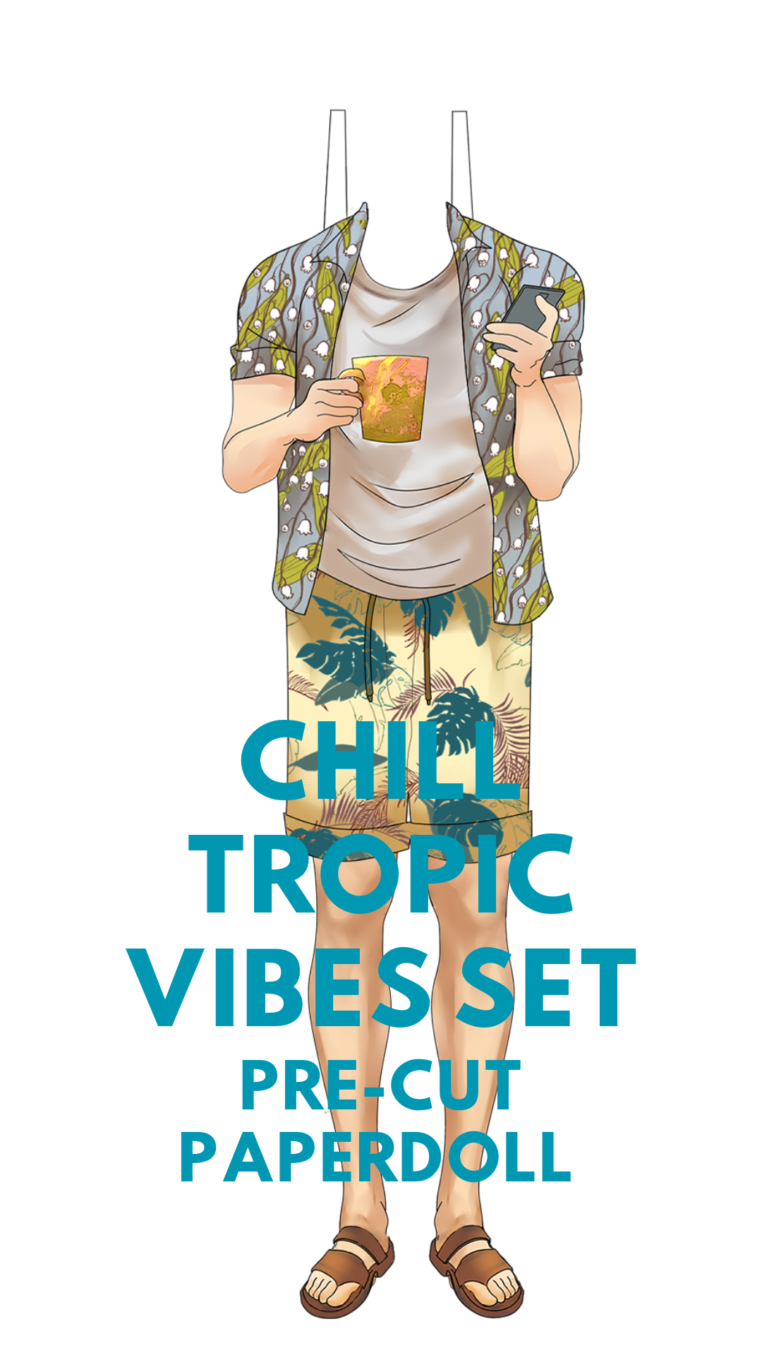 Chill Tropic Vibes Pre-Cut Paperdoll