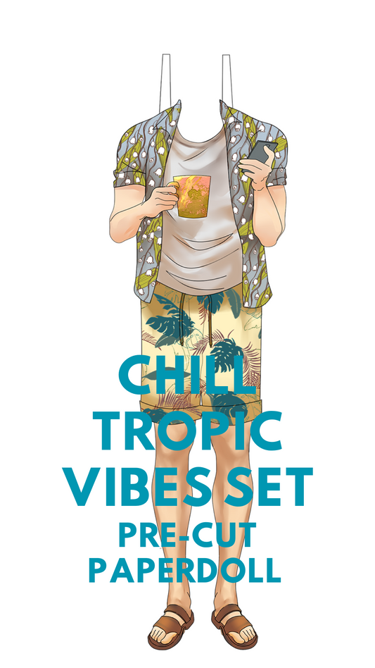 Chill Tropic Vibes Pre-Cut Paperdoll