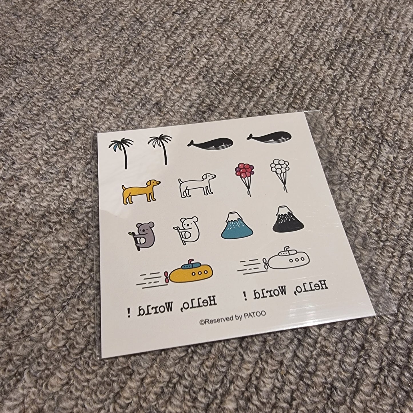 18 in 1 Tattoo "Hello World! & Travel Emoji"