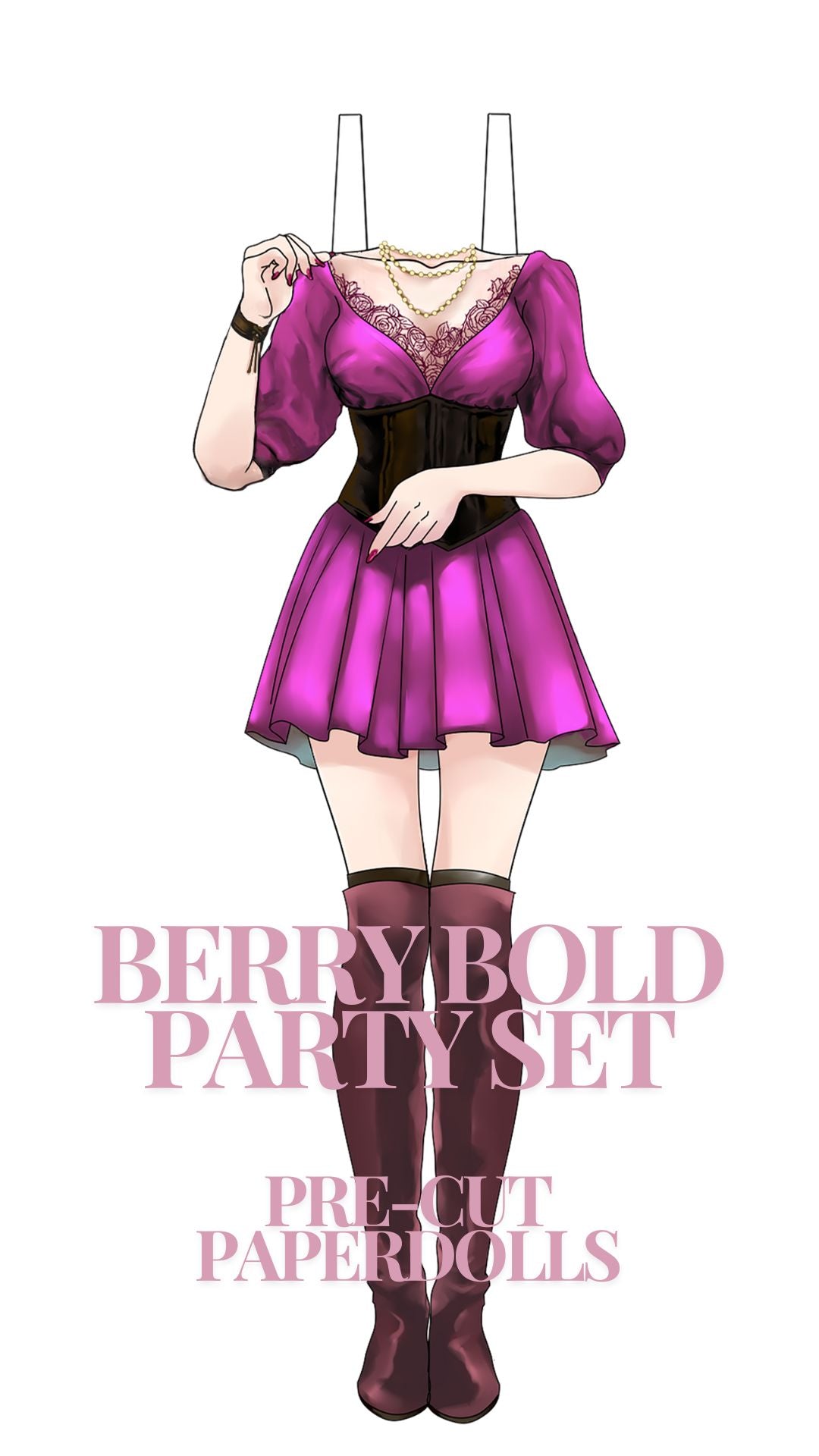 Berry Bold Party Set Pre-Cut Paperdoll