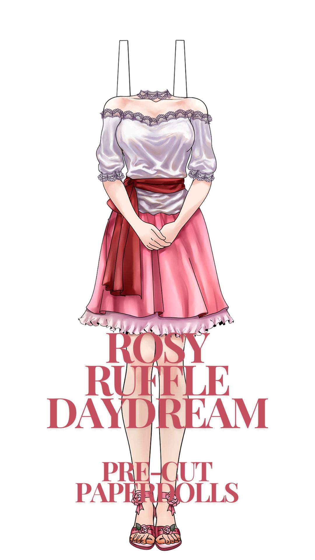 Rosy Ruffle Daydream Pre-Cut Paperdoll