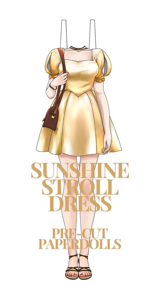 Sunshine Stroll Dress Pre-Cut Paperdoll