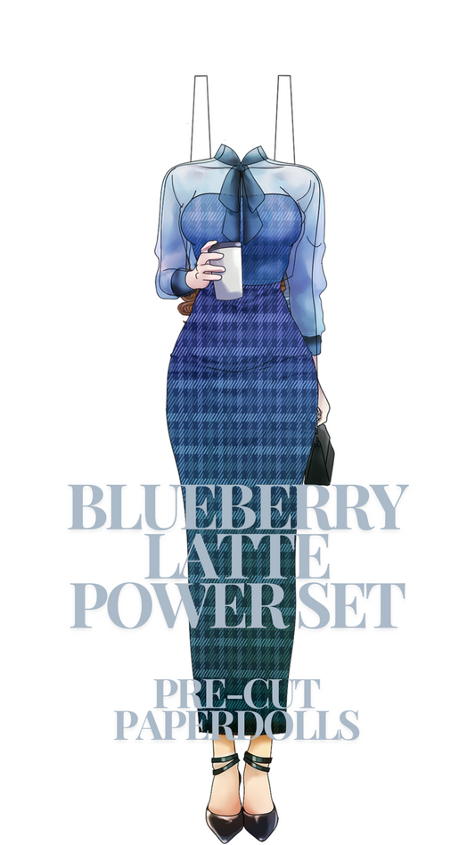 Blueberry Latte Power Pre-Cut Paperdoll