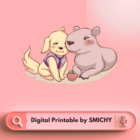 Waffles & the Capybara Friend Digital Printable