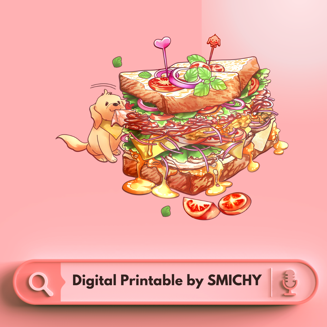 🥪 Waffles’ Brunch Stack - Digital Printable Art by SMICHY 🐾