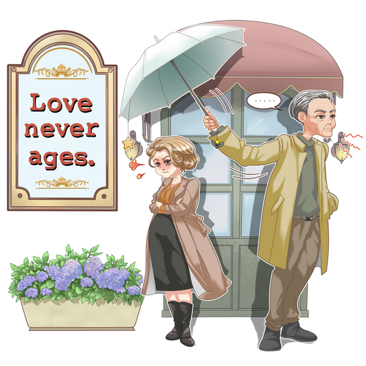 Postcard "Love Never AGES" Old Age