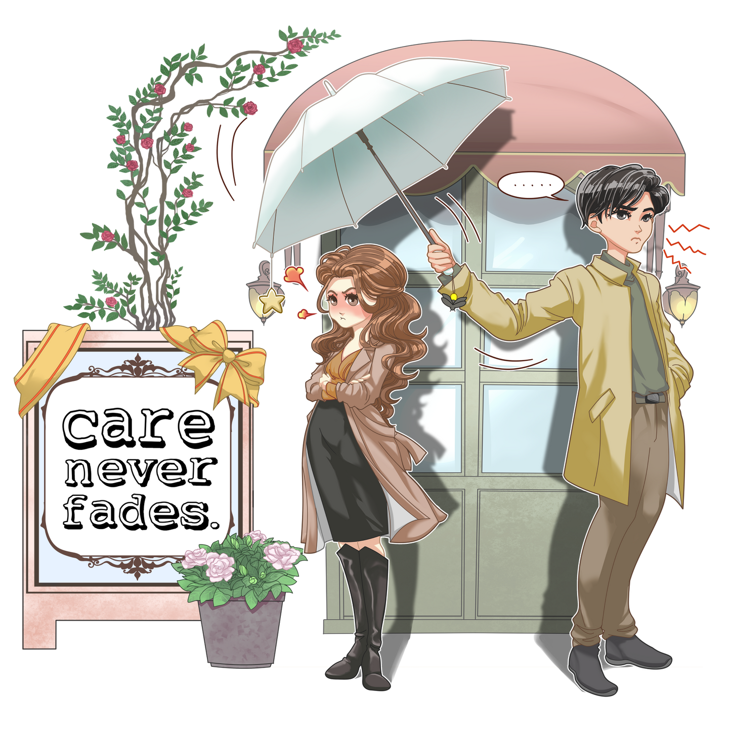 Postcard Chibi "Care Never Fades"