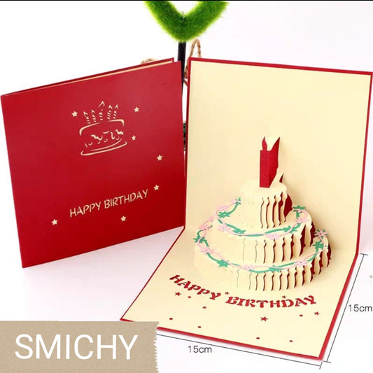 Red 3D Birthday Card