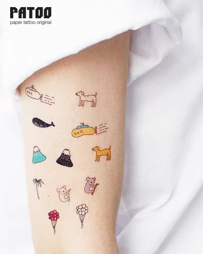 18 in 1 Tattoo "Hello World! & Travel Emoji"