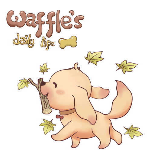 Waffle’s Leafy Sprint 🍃🏃‍♂️🐶